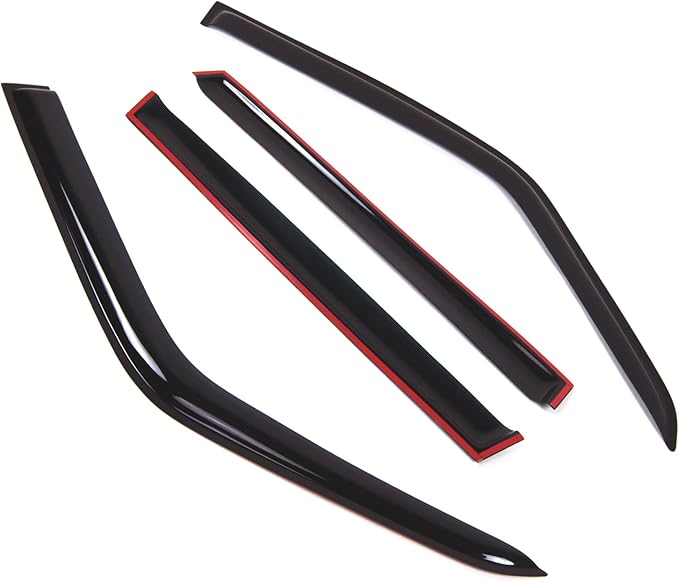 Tuningpros WD2-821 Dark Smoke 4 Pcs Set Window Visor (Outside Mount) Deflector Rain Guard Compatible with 1995-2002 Land Range Rover