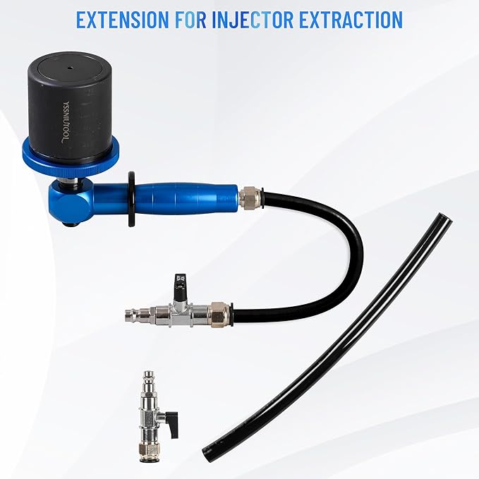 27PC Upgrade Pneumatic Injector Puller For Diesel Engine, Labor-Saving Injectors Removal Tool Kit ,18 Adapters, 3 Hooks,High Impact Extractor Hammer Puller Air Vibration Injector Extractor with Handle