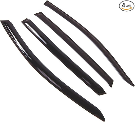 TuningPros Outside Mount Window Vent Visors Rain Guards Compatible with Toyota RAV4 2013-2016 | Side Window Wind Deflectors Rain Shields | Smoke Tinted, 4 Pcs Set, DGWV-741