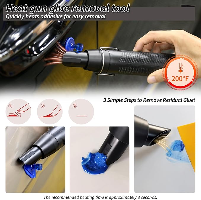 Super PDR Paintless Dent Repair Kit, Car Dent Removal Tools, PDR Tools, Dent Puller Kit with Dent Lifter, Bridge Puller, Slide Hammer T-Bar for Car Body Dents, Kit Includes Glue Removal Tool