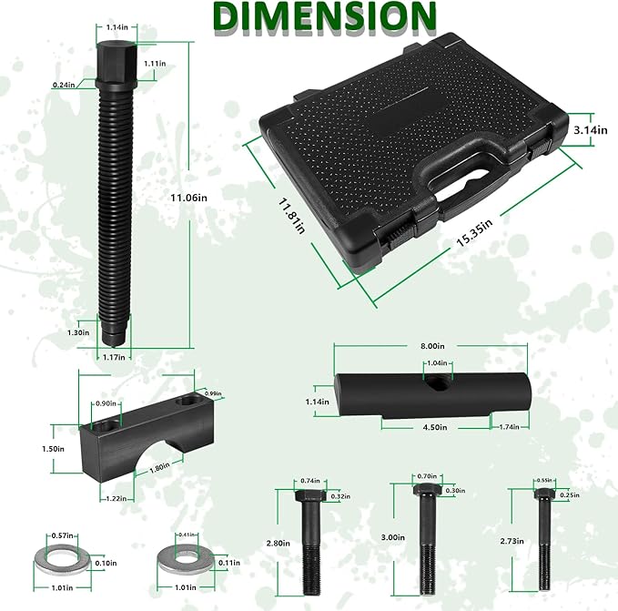 Bonbo 10803 Heavy-Duty Yoke Puller Kit Semi Truck Yoke Remover Tool Kit, Use for Commercial Trucks, Replacement for Spicer & Meritor 1610 1710 1760 1810 Series, Use with 3/4 inch Impact Tool
