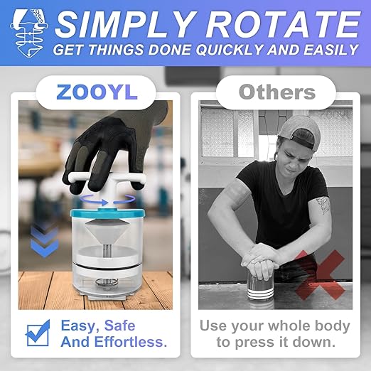 Rotation Handle Bearing Packer Tool - Inject Grease Safely, Easily, Effortlessly - Wheel Grease Packer with 50-Inch Drop Protection and Automatic Center Locator