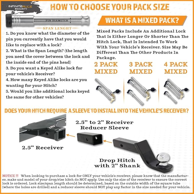 61101 | Receiver Lock for 1.25" Receiver - Class I & II