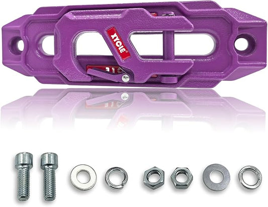 Winch Fairlead with Tow Hook,7075 Aluminum Hawse Fairlead with High Strength Alloy Steel Forged Winch Hook, 20000lb Winch Fairlead Hook (Purple)