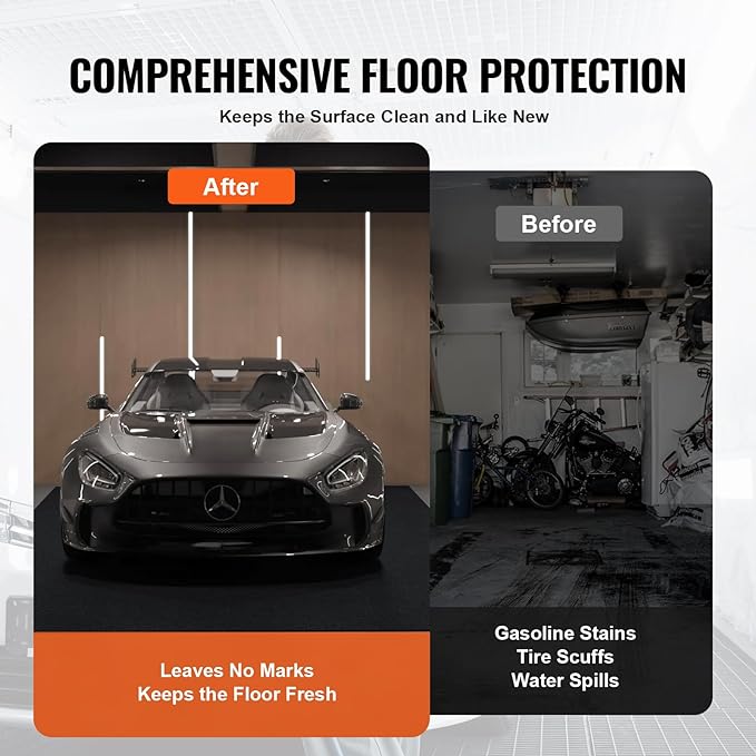VEVOR Garage Floor Mat, 3'x5' Oil Spill Mat, Garage Floor Mat Under Car, Durable, Reusable, Waterproof Backing Absorbent Pad for Garages,Greenhouses,Entrance