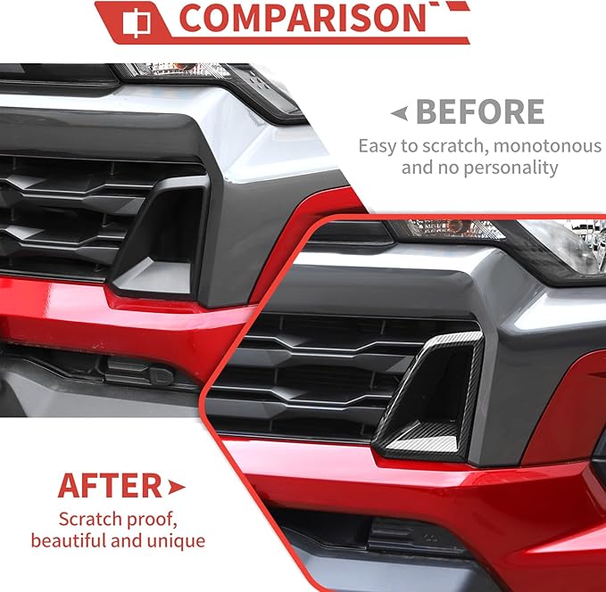 Front Side Bumper Grille Air Outlet Cover fit for Chevy Colorado 2024+ Front Grill Vent Insert Cover Exterior Accessories,Carbon Fiber Finish