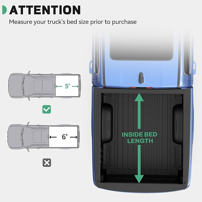 Soft Tri-fold Truck Bed Tonneau Cover Compatible with Nissan Frontier 2005-2026, 5 Ft Bed (NOT for México)
