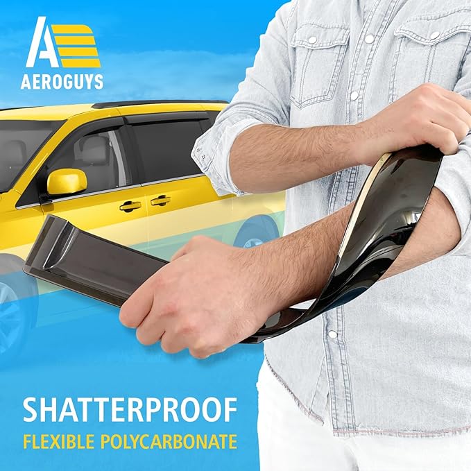 Extra Durable Window Deflectors Tape-On Window Visors Rain Guards Fit for Volkswagen (VW) Routan 2009-2014, Sun Visors, Wind Vent for Shades, Exterior Car Accessories - 4pcs. AG0197