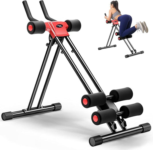 Ab Machine Abdominal Stomach Workout: Adjustable Ab Trainer Machine Ab Cruncher Core Strength Training Equipment for Home Gym Foldable for Women and Men