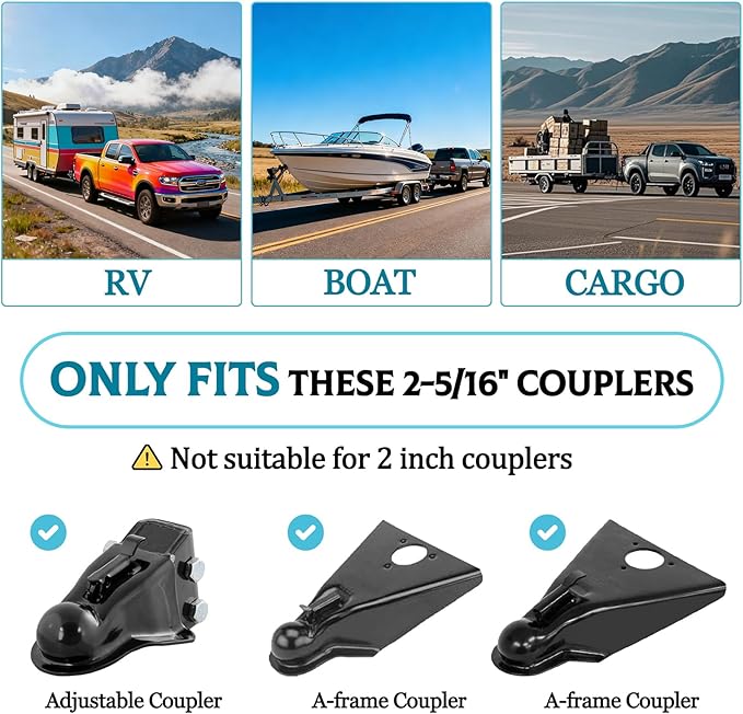 Upgraded Trailer Lock Fits 2 5/16 Inch Coupler, Heavy-Duty Trailer Hitch Locks, Pry-Resistant & Anti-Theft Trailer Coupler Lock, Accessories for Trailer/RV/Boat (Trailer Lock with Handle)