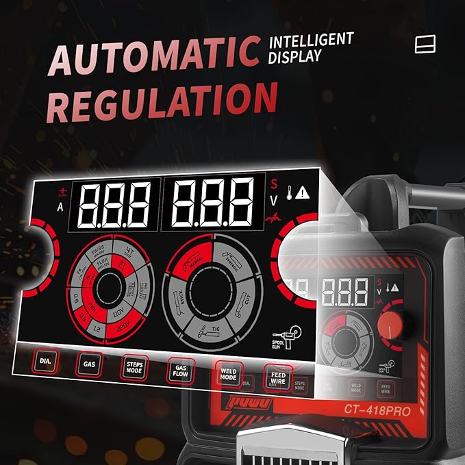 Plasma Cutter Welder Combo Gas MIG/Gasless MIG/Lift TIG/Stick/CUT 5 in 1 Aluminum Welding Machine with 110V/220V Dual Voltage Multi Process Welder