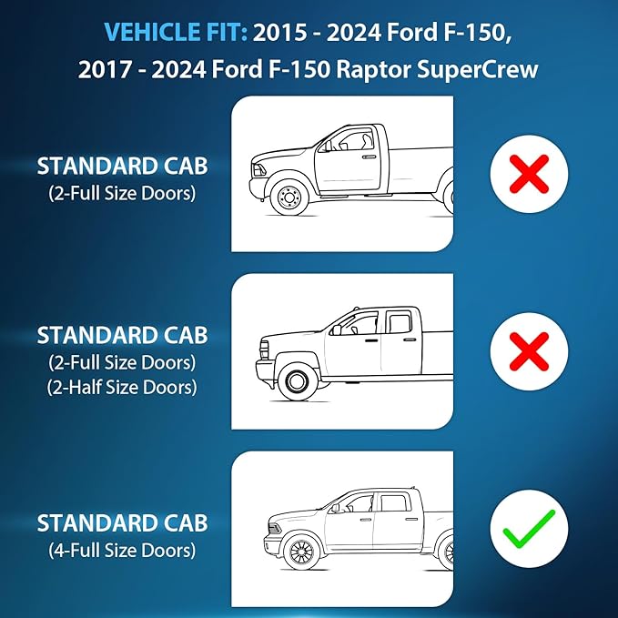 Nilight In-Channel Rain Guards for Ford F150 Super Crew 2015-2023, F150 Raptor/F250/F350/F-450/F550 Super Duty Crew 2017-2023 Vent Window Visors, Deflectors - 4pcs