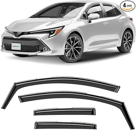 CLIM ART in-Channel Incredibly Durable Rain Guards for Toyota Corolla 2020-2026 Hatchback, Original Window Deflectors, Vent Window Visors, Vent Deflector, 4 pcs. - 620295