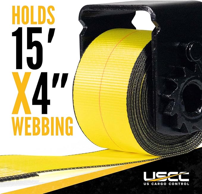 US Cargo Control Low Profile Sliding Winch for Flatbed Trailer (5-Pack), 4 Inch Tie-Down Winch Holds Up 15 Feet of 4 Inch Webbing, Fits Sliding C-Track, 5,500 LBS Working Load Limit