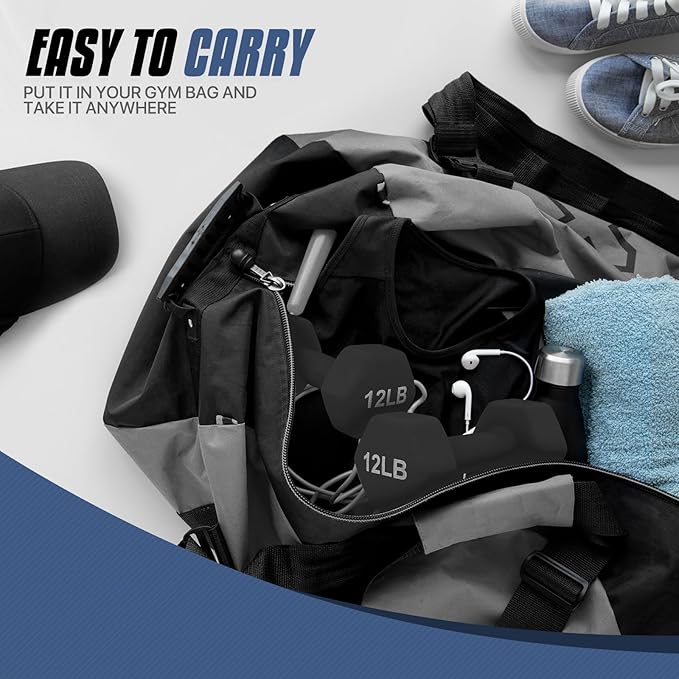 MADOG Dumbbell Set, Anti-Slip Neoprene Coated Hexagon Hand Weights for Home Gym Equipment Workouts Strength Training