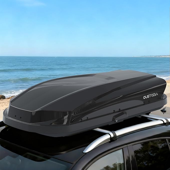 Hard Shell Roof Cargo Carrier with Security Keys, Roof Box, Cargo Box, 62.52 (L) x32.48 (W) x13.19(H) Inches, 14 Cubic Feet (Tool-Free Install), Black