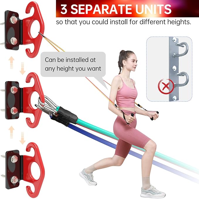 Resistance Band Wall Anchor Set，No Weld Wall Mount for Exercise Bands & Suspension Straps Resistance Band Wall Mount System Compact Strength Training Kit for Home Gym Workouts & Physical Therapy