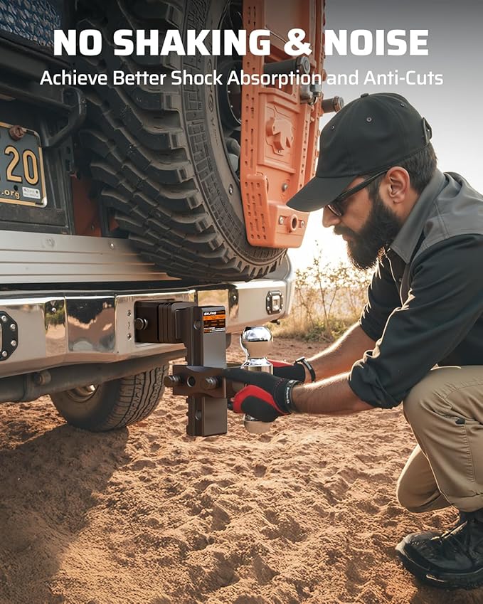 Ehaho Adjustable Trailer Hitch,Drop Hitch 2 Inch Receiver Heavy Duty Aluminum Tow Hitches with 8 Inch Drop/Rise for Truck