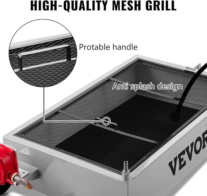 VEVOR Oil Drain Pan 15 Gallon Oil Drain Tank, 57L Low Profile Oil Drain Pan, Large Capacity Oil Change Pan, Foldable Hand, with Pump, Hose, Swivel Casters Wheels for Car, SUV, Trucks Oil Draining