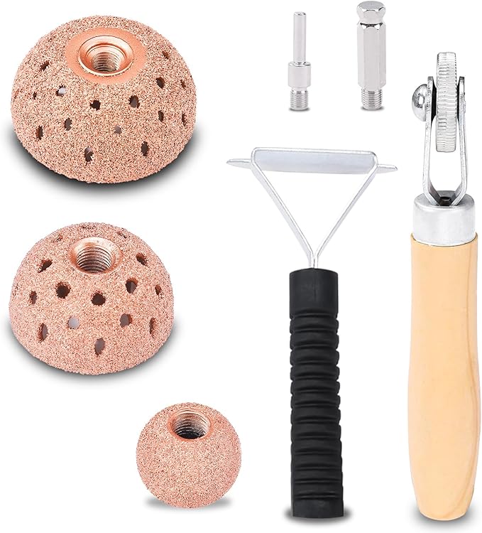 Tire Patch Repair Tools Tire Tungsten Carbide Buffing Wheels 25mm 42mm 55mm Tire Patch Roller Scraping Cutter for Car Tire Grinding Polishing Accessories Kit