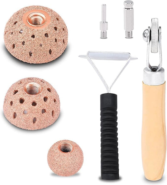 Tire Patch Repair Tools Tire Tungsten Carbide Buffing Wheels 25mm 42mm 55mm Tire Patch Roller Scraping Cutter for Car Tire Grinding Polishing Accessories Kit
