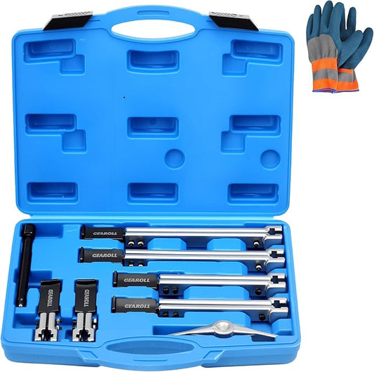 3 in 1 Gear Puller Set, 8pcs 2 Jaw Bearing Flywheel Puller Kit with Reversible Jaws, Cr-V Steel Heavy Duty Pulley Puller Tool for Pulley Gear Bearing Flywheel Removal