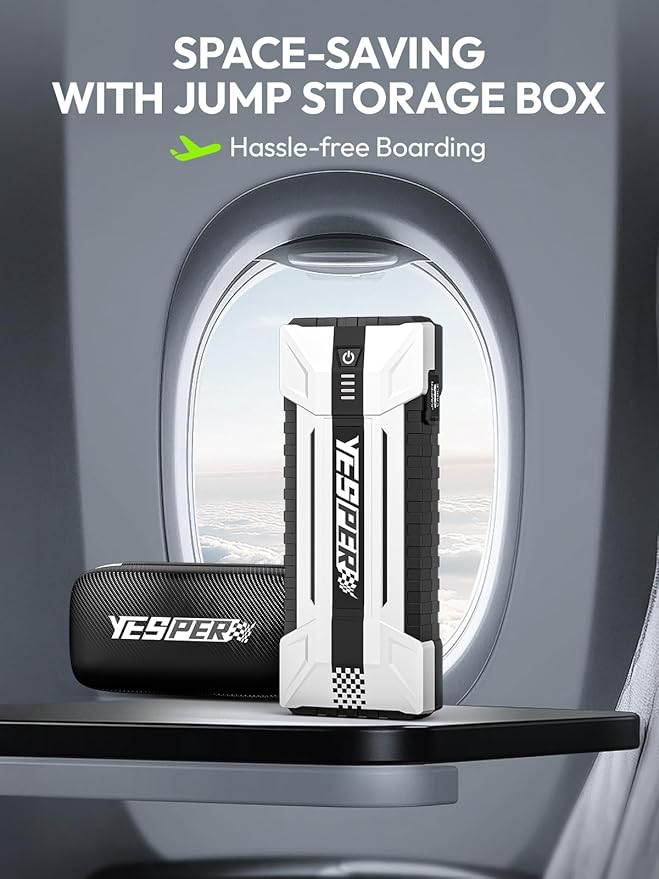 YESPER Battery Jump Starter Portable, 3000A Booster Pack Jump Box for 12V Car (Up to 10L Gas/8L Diesel Engine), Jumper Cables with DSLI Safe Tech, PD 15W Fast Charge & DC 15V Port