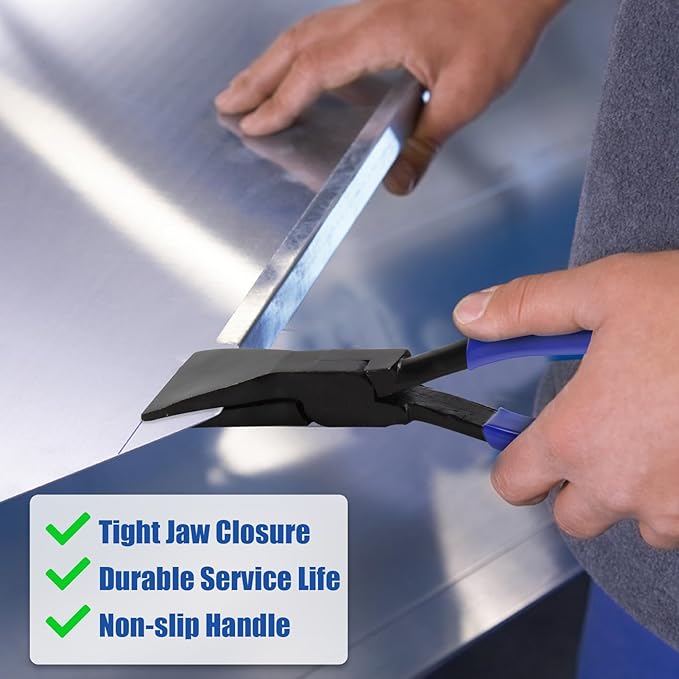 XJX 3-Piece Sheet Metal Hand Seamers, Bending Metal Hand Tools Straight, 45°and 90° Sheet Metal Bending Pliers Set