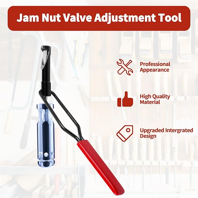 10mm Valve Adjustment Tool Jam Nut, Slotted Valve Grinding & Lapping Tool, Valve Adjusting Stud, Jam Nuts with Window Cut Out for Positioning, for Honda Toyota and Other Japanese Auto Vehicle Engine