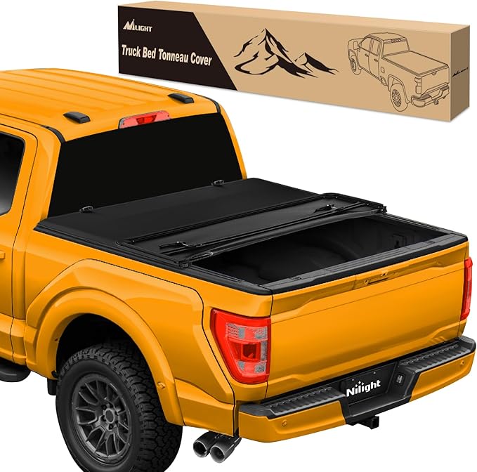 Nilight Soft Tri-fold Truck Bed Tonneau Cover Compatible with Ford F150 2015 2016 2017 2018 2019 2020 2021 2022 2023 2024 2025-5.5ft