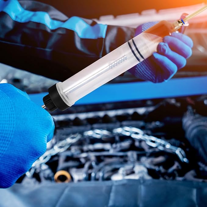 Gisafai 500cc Fluid Extractor Automotive Pump Manual Oil Extractor Pump Syringe for Gasoline Hand Cleaner for Power Steering, Hydraulic Fluid(Black)