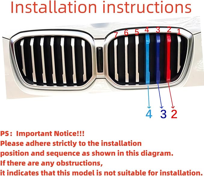 Automotive Grill Inserts for BMW X3 G01 2022-2024(NOT for AWD) 7-Beam, Front Grille Accessories