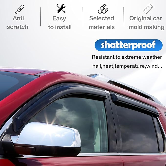 Window Rain Guards for 2019-2025 Nissan Altima, Window Visor Guard Vent Wind Shade Deflector Rain Shield Protector Sun Visor for 19-25 Altima 2020 2021 2022 2023,Tape-on/Outside-Mount, 4 PCS