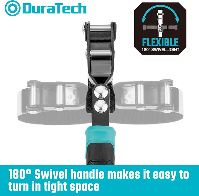 DURATECH Anti-Slip Small Swivel Oil Filter Wrench, Oil Filter Removal Tool Fits Filters 2-3/4" to 3-1/4", Ideal for Car Repair Tools