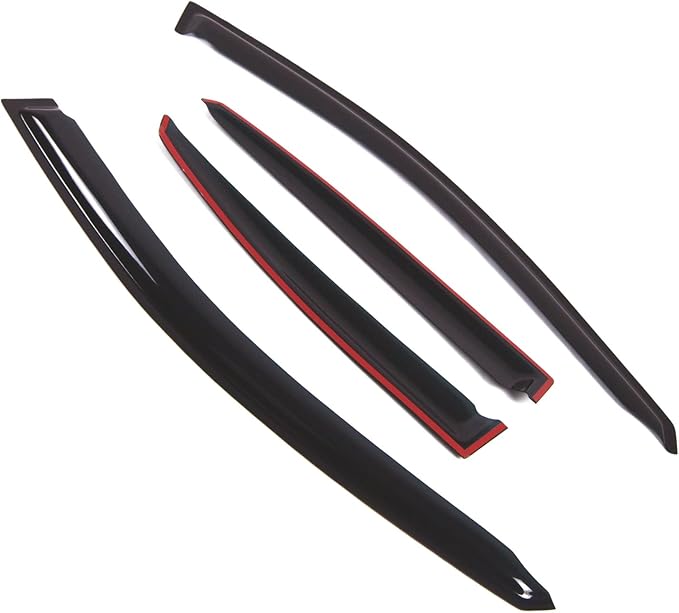 TuningPros Outside Mount Window Vent Visors Rain Guards Compatible with Suzuki Forenza 2004-2008 | Side Window Wind Deflectors Rain Shields | Smoke Tinted, 4 Pcs Set, DGWV-397