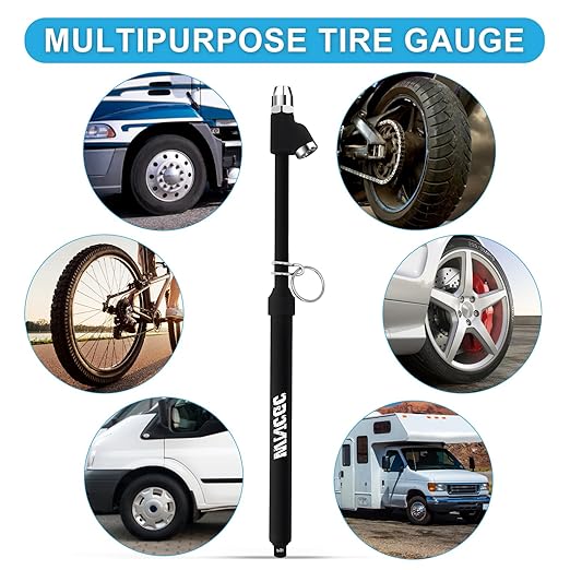 Tire Pressure Gauge 10-150 PSI, Heavy Duty Air Gauge Tire Pressure with Two Side Aluminum Scaleplate, Dual Head Truck Tire Gauges for Tire Pressure, 2 Pack