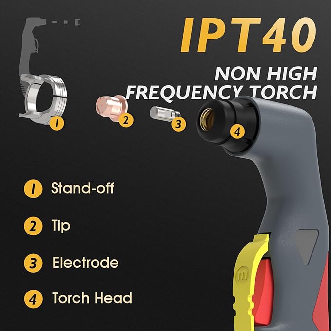 TOOLIOM 50A Non High Frequency Plasma Cutter 110/220V Dual Voltage 2T/4T Cutting Machine 5/8" Max Cut with Large Digital Display