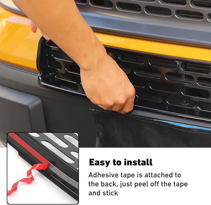 Linskip Mesh Grille Insert Compatible with Ford Bronco Sport 2021 2022 2023 2024, Front Grille Guard Cover for Bronco Sport Exterior Accessories(Gloss Black)