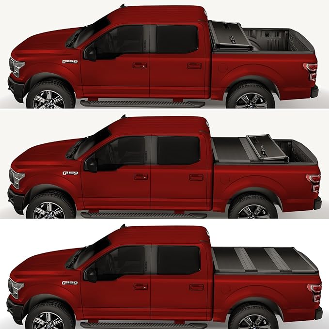 Kikito Professional FRP Hard Tri-Fold Truck Bed Tonneau Cover for 2004-2014 F150 2006-2008 Mark LT 6.5ft 78.8IN Bed