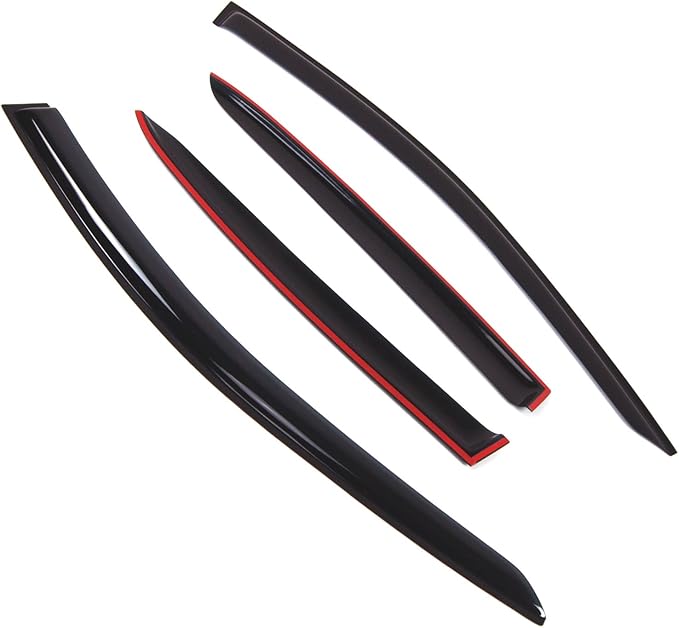 TuningPros Outside Mount Window Vent Visors Rain Guards Compatible with Mercedes GLA200 GLA250 2014-2016 | Side Window Wind Deflectors Rain Shields | Smoke Tinted, 4 Pcs Set, DGWV-834