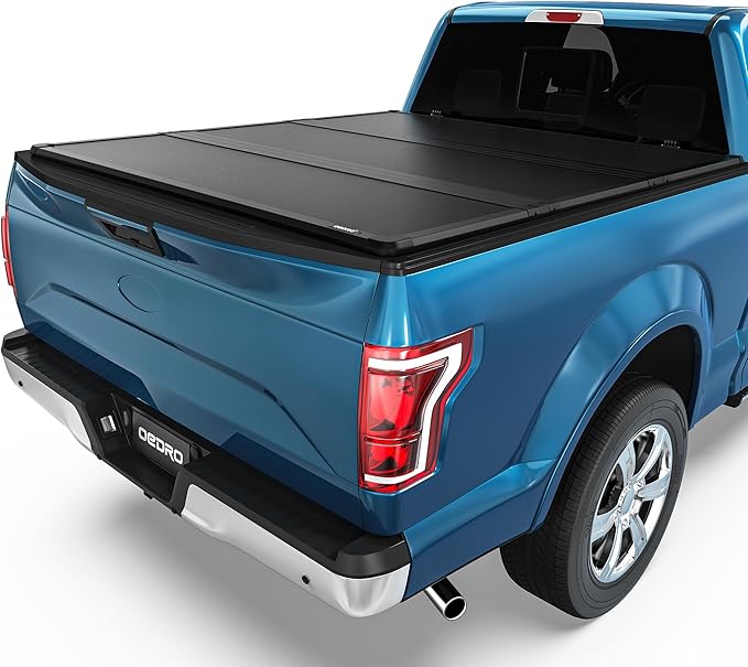OEDRO FRP Hard Tri-fold Tonneau Cover Fold Truck Bed Covers Fits for Ford F-150 F150 2004-2014 with 6.5 Feet Bed