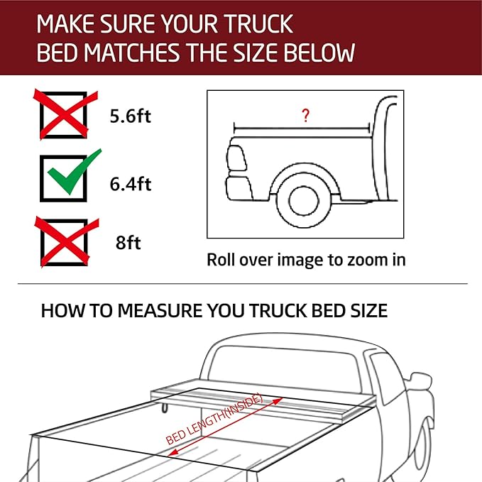 Kikito Professional FRP Hard Tri-Fold Truck Bed Tonneau Cover for 2003-2025 Ram 1500 2500 3500 6.4ft (74.5-76.3in) Bed w/o Rambox