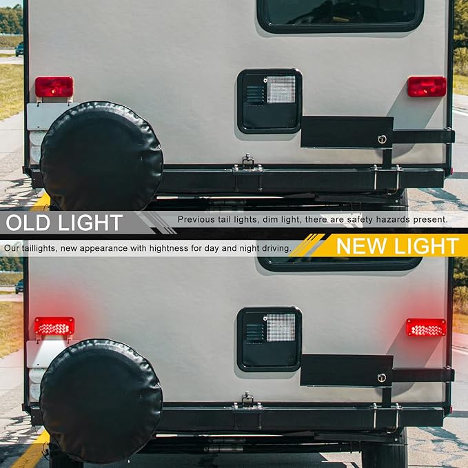 LINKITOM RV Camper Trailer Tail Light Kit, Super Bright Brake Stop Turn Reverse Tail License Marker Exterior Porch Utility Lights for Utility Trailer Camper RV