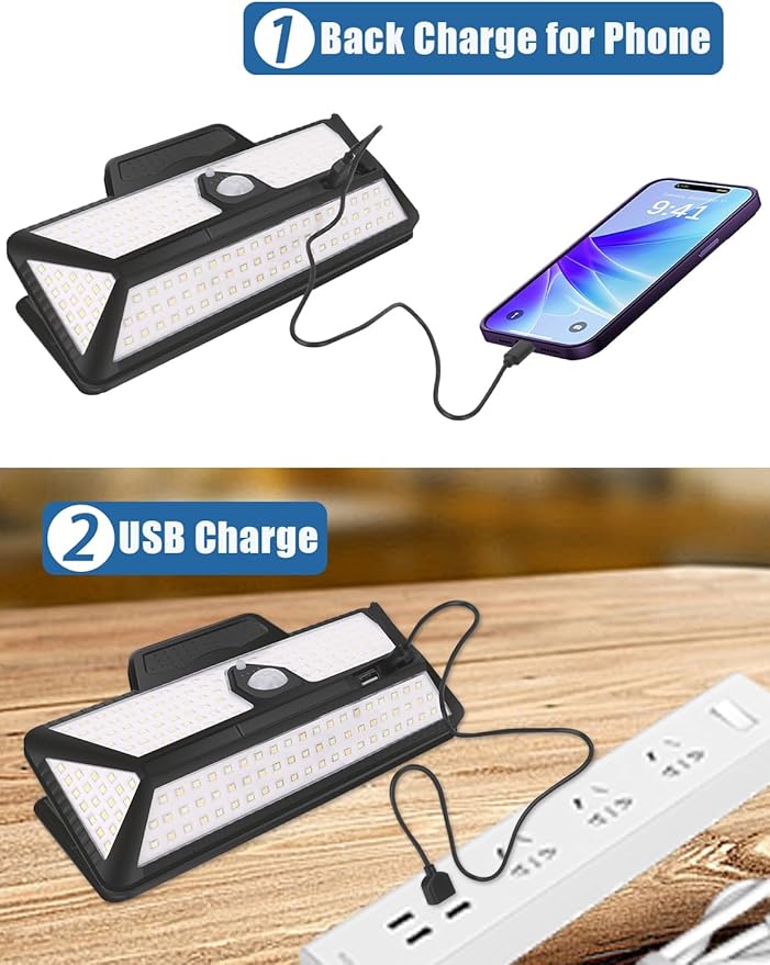 Chelhead Solar RV Exterior Light, 208 Led Amber White RV Porch Lights with Motion Activated, Remote Control, Clip On Camper Lights for Outdoor Compatible with for RV Camper Trailers Truck