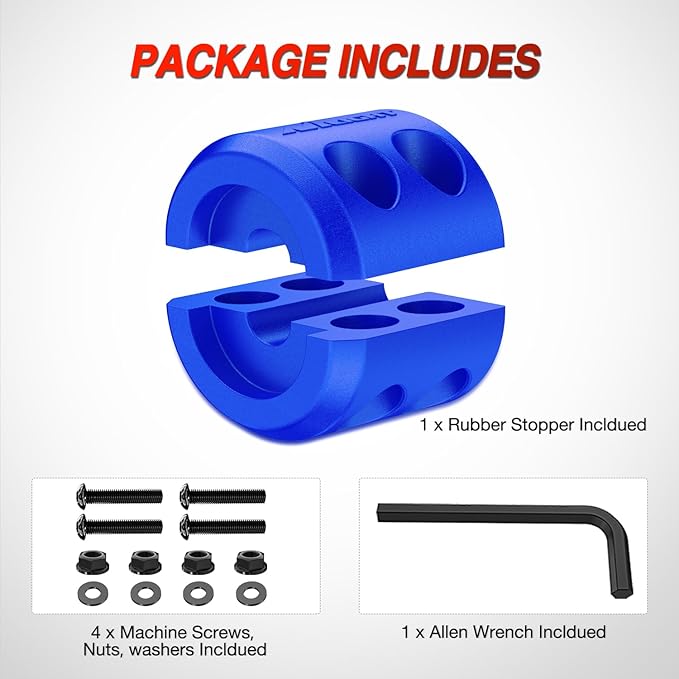Nilight Winch Stopper for ATV UTV Truck SUV Winch Cable Hook Rubber Stopper Protect Towing Hook Synthetic Rope Winch Accessories Rope Line Saver with Stainless Steel Screws and Nuts Allen Wrenc, Blue