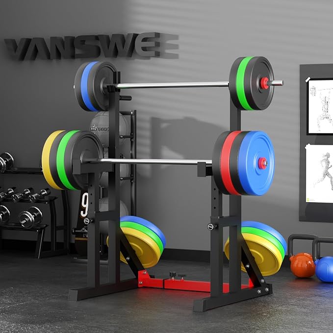 VANSWE Squat Rack for Home Gym, Weight Lifting Bench Press Rack, Fitness Adjustable Barbell Stand