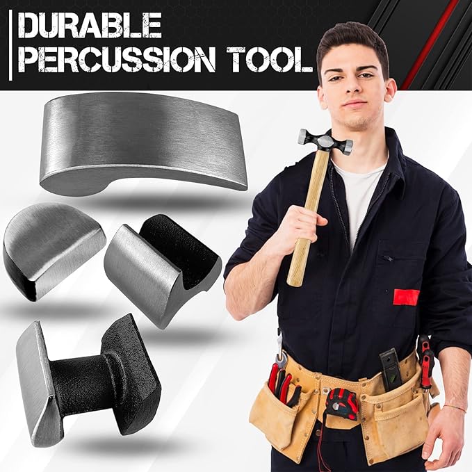 C&T Auto Body Repair Tool Kit,7 Piece,Car Body Repair Tool Kit, Carbon Steel Dolly and Hammer Dent Body Fender Tool Set