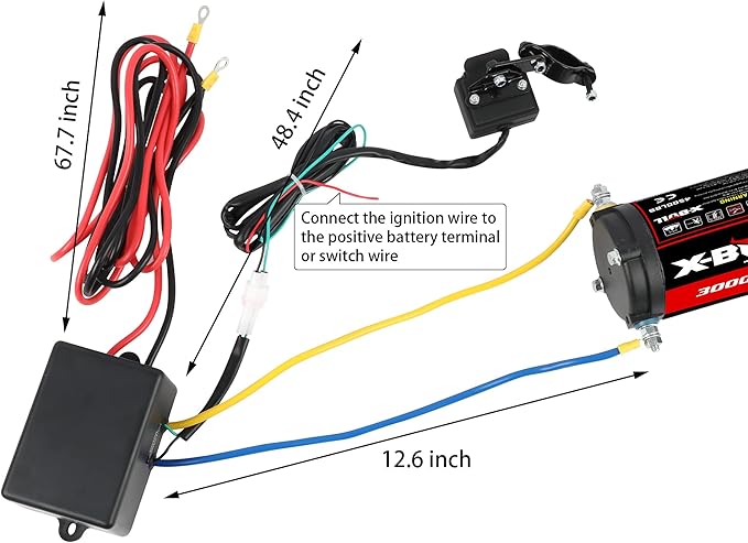 X-BULL 12V 3000LBS Electric Winch Synthetic Rope Electric Winch for Towing ATV/UTV Off Road with Mounting Bracket Wireless Remote New