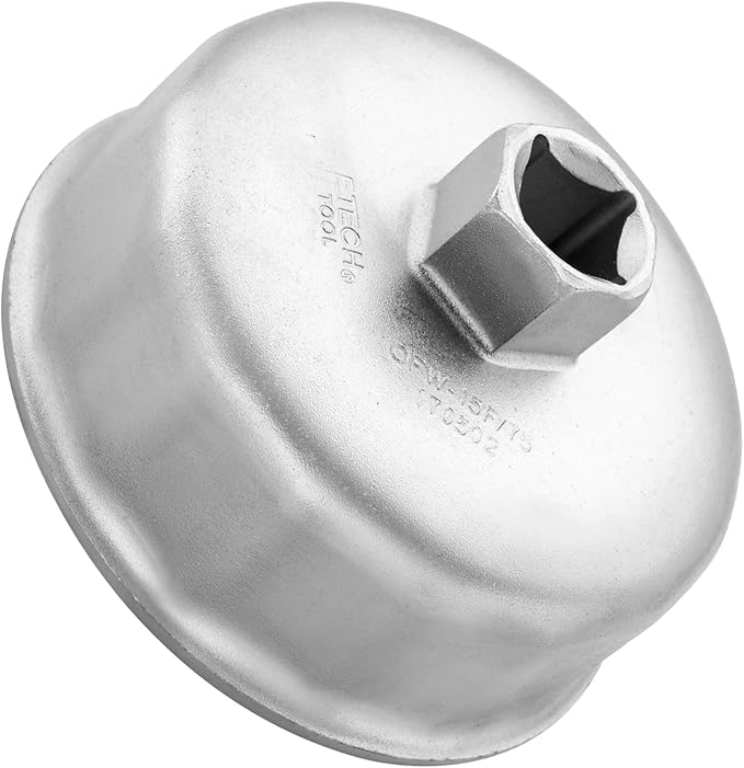 Jetech Oil Filter Cap Wrench 75mm x 15 Flute, Cartridge Type Socket Removal Tool with 15 Flutes and 75mm Inner Diameter