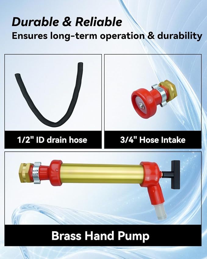 34060-0130 Marine Engine Oil Drain Hand Pump Fit for OMC Mercruiser, Brass Engine Oil Drain Pump Replace 802889A1 802889Q1 (10.25" Long, 1.25" Diameter, 1 Gallon/Minute Output)